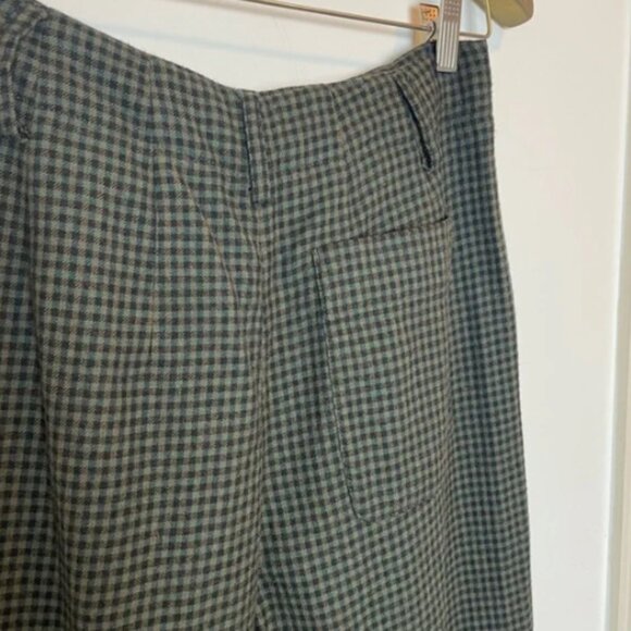 TOAST Mariner High Rise Tapered Pleated Wide Leg Plaid Wool Trouser Pants \\ 8 - Picture 10 of 11